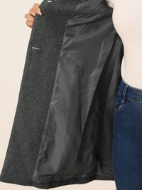 Płaszcz Damski Zimowy z Kołnierzem Stójką o Długim Kroju | Elegancki Płaszcz