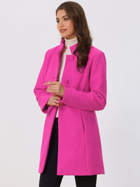 Płaszcz Damski Zimowy z Kołnierzem Stójką o Długim Kroju | Elegancki Płaszcz