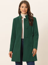 Płaszcz Damski Zimowy z Kołnierzem Stójką o Długim Kroju | Elegancki Płaszcz