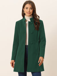 Płaszcz Damski Zimowy z Kołnierzem Stójką o Długim Kroju | Elegancki Płaszcz