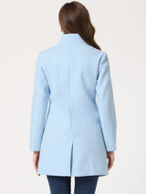 Płaszcz Damski Zimowy z Kołnierzem Stójką o Długim Kroju | Elegancki Płaszcz