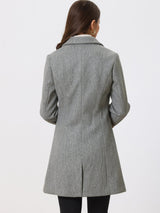 Płaszcz Damski Zimowy o Długim Kroju z Klapami | Elegancki Trencz Damski