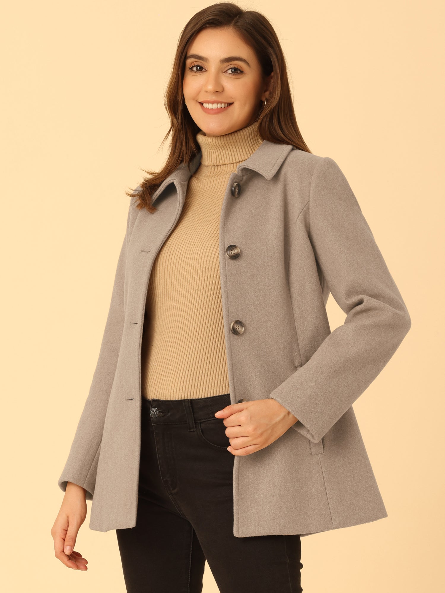 Płaszcz Damski Zimowy do Pracy o Klasycznym Kroju | Elegancki Trencz Damski