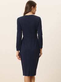 Elegancka Sukienka Ołówkowa z Baskinką | Sukienka Biuro–Elegancja