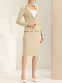 Damski Garnitur Dwuczęściowy Marynarka i Spódnica | Styl Biznesowy