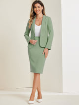 Damski Garnitur Dwuczęściowy Marynarka i Spódnica | Styl Biznesowy