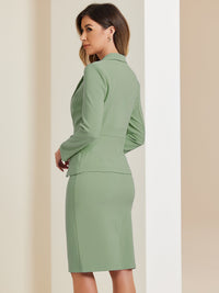 Damski Garnitur Dwuczęściowy Marynarka i Spódnica | Styl Biznesowy