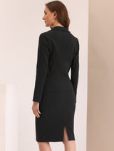 Damski Garnitur Dwuczęściowy Marynarka i Spódnica | Styl Biznesowy