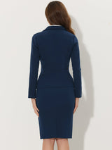 Damski Garnitur Dwuczęściowy Marynarka i Spódnica | Styl Biznesowy