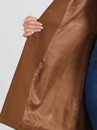 Płaszcz Damski Zimowy o Długim Kroju z Klapami | Elegancki Trencz Damski