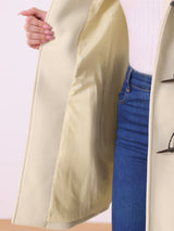 Płaszcz Damski Zimowy z Kapturem i Zapięciem na Kołki | Klasyczny Płaszcz