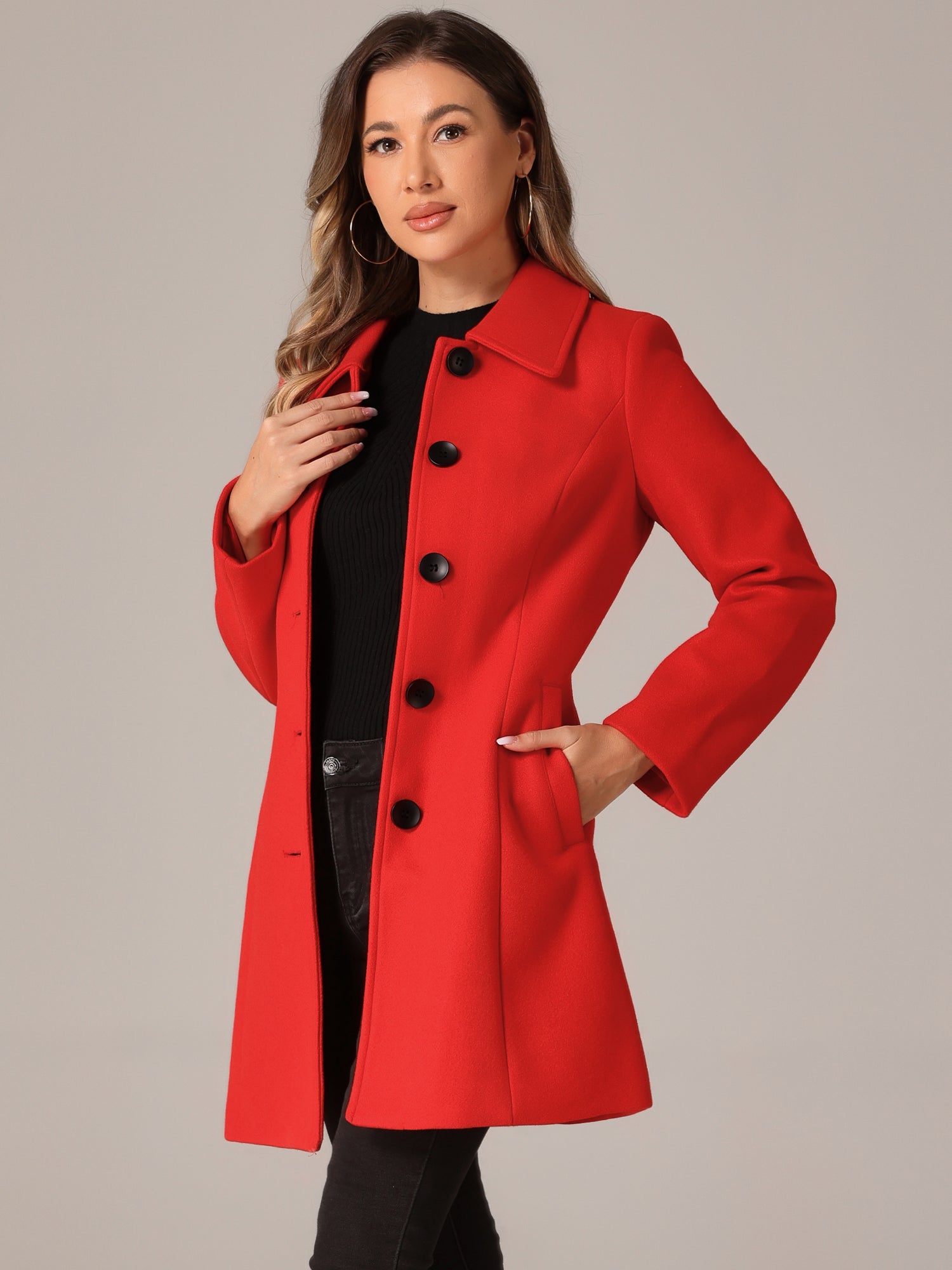 Damski Płaszcz Jednorzędowy o Długim Kroju | Elegancki Płaszcz Damski