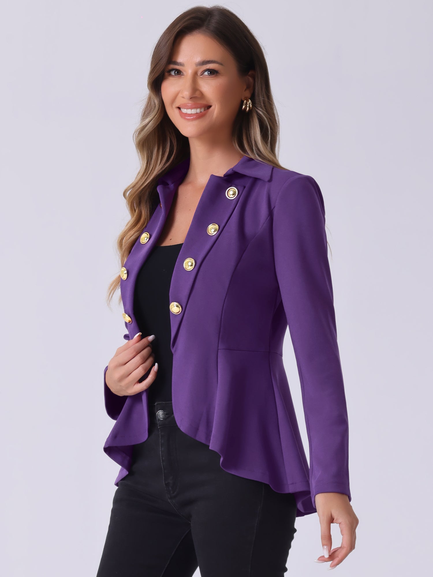 Damska Kurtka Peplum z Asymetrycznym Dołem | Stylowa Kurtka