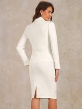 Damski Garnitur Dwuczęściowy Marynarka i Spódnica | Styl Biznesowy