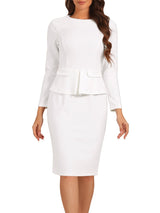 Elegancka Sukienka Ołówkowa z Baskinką | Sukienka Biuro–Elegancja