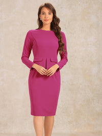 Elegancka Sukienka Ołówkowa z Baskinką | Sukienka Biuro–Elegancja