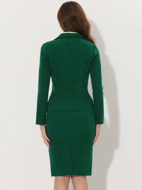 Damski Garnitur Dwuczęściowy Marynarka i Spódnica | Styl Biznesowy