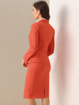 Damski Garnitur Dwuczęściowy Marynarka i Spódnica | Styl Biznesowy