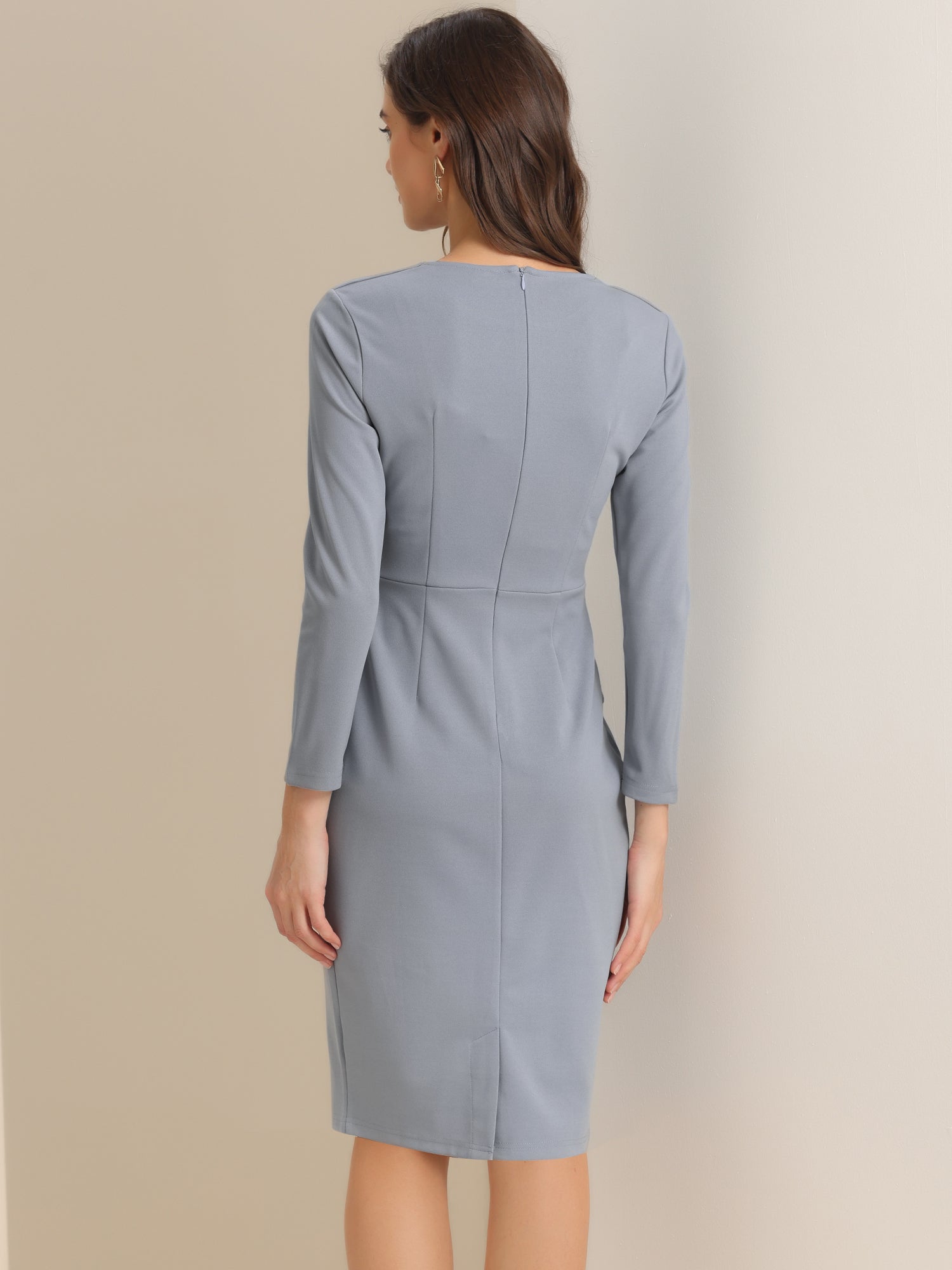 Elegancka Sukienka Ołówkowa z Baskinką | Sukienka Biuro–Elegancja