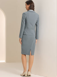 Damski Garnitur Dwuczęściowy Marynarka i Spódnica | Styl Biznesowy