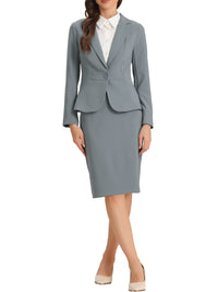 Damski Garnitur Dwuczęściowy Marynarka i Spódnica | Styl Biznesowy