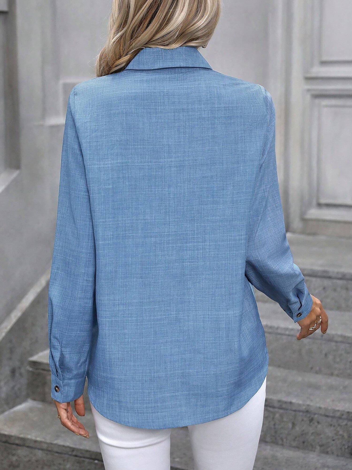 Damska Koszula do Pracy z Długim Rękawem | Klasyczna Koszula Biuro