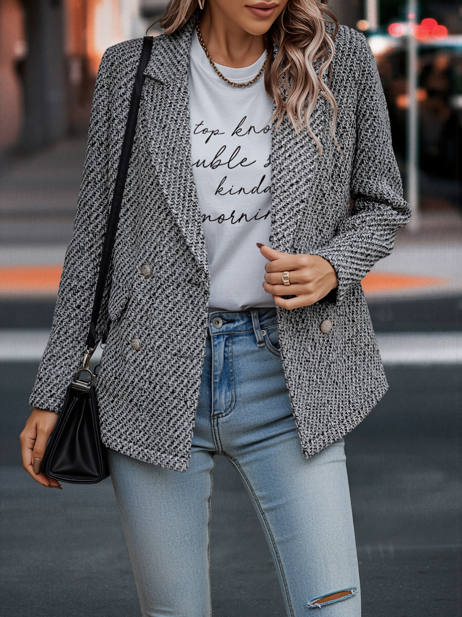 Damska Marynarka do Pracy o Klasycznym Kroju | Elegancka Marynarka