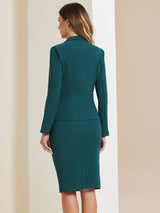 Damski Garnitur Dwuczęściowy Marynarka i Spódnica | Styl Biznesowy