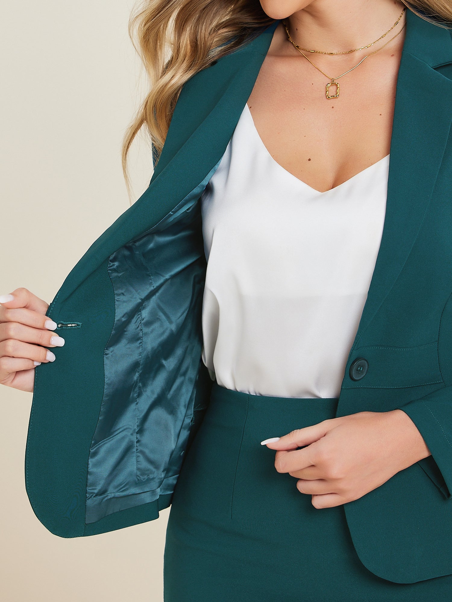 Damski Garnitur Dwuczęściowy Marynarka i Spódnica | Styl Biznesowy