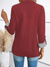 Damska Marynarka Casual do Biura z Podwijanymi Rękawami | Elegancka Marynarka Damska