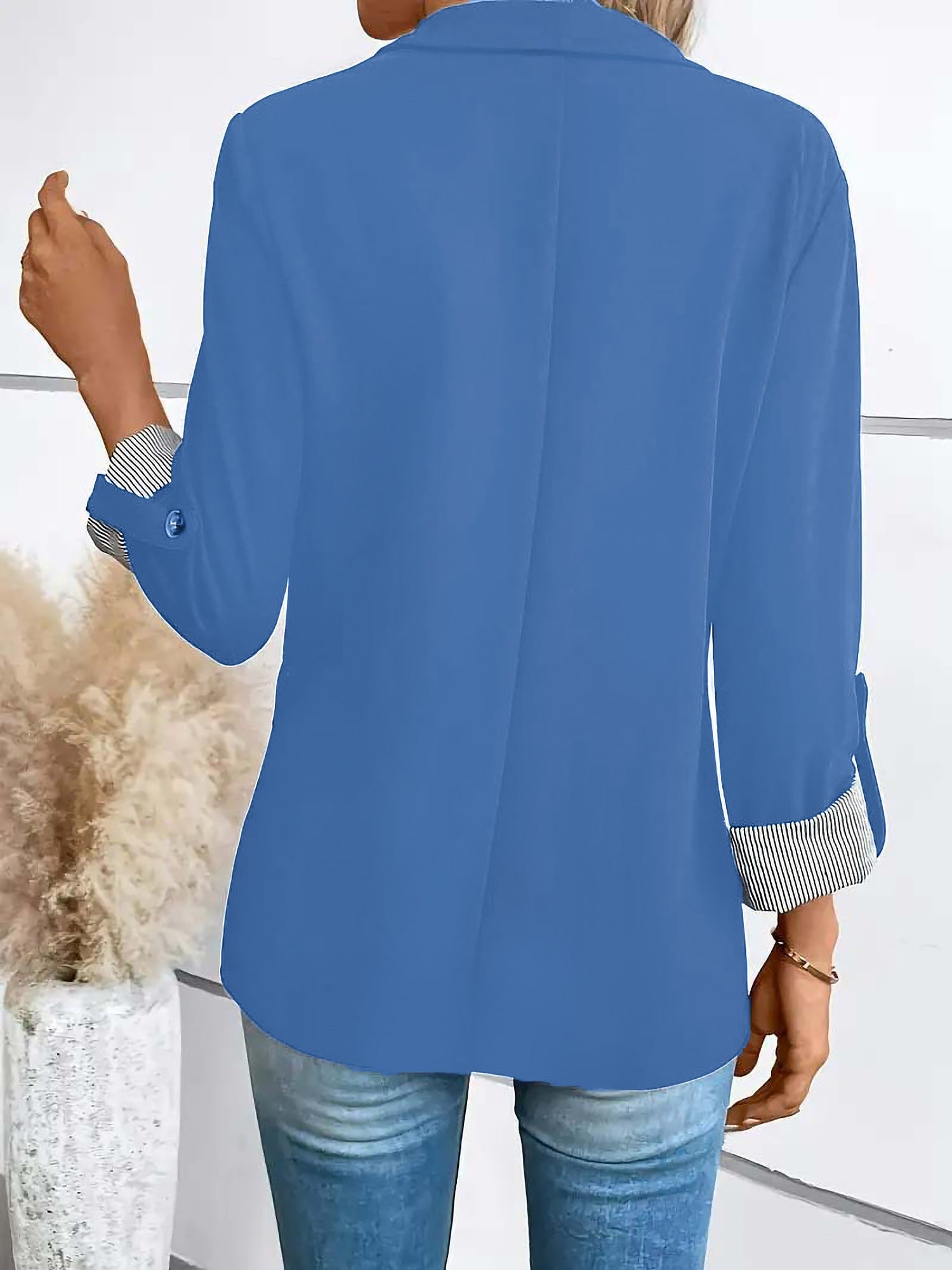 Damska Marynarka Casual do Biura z Podwijanymi Rękawami | Elegancka Marynarka Damska