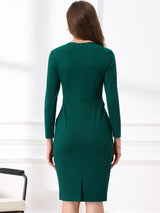 Elegancka Sukienka Ołówkowa z Baskinką | Sukienka Biuro–Elegancja