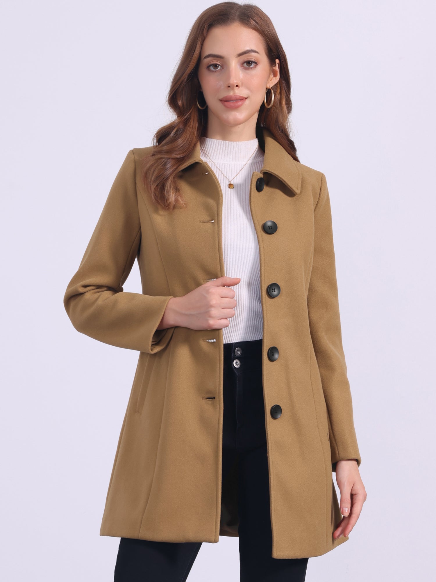 Damski Płaszcz Jednorzędowy o Długim Kroju | Elegancki Płaszcz Damski