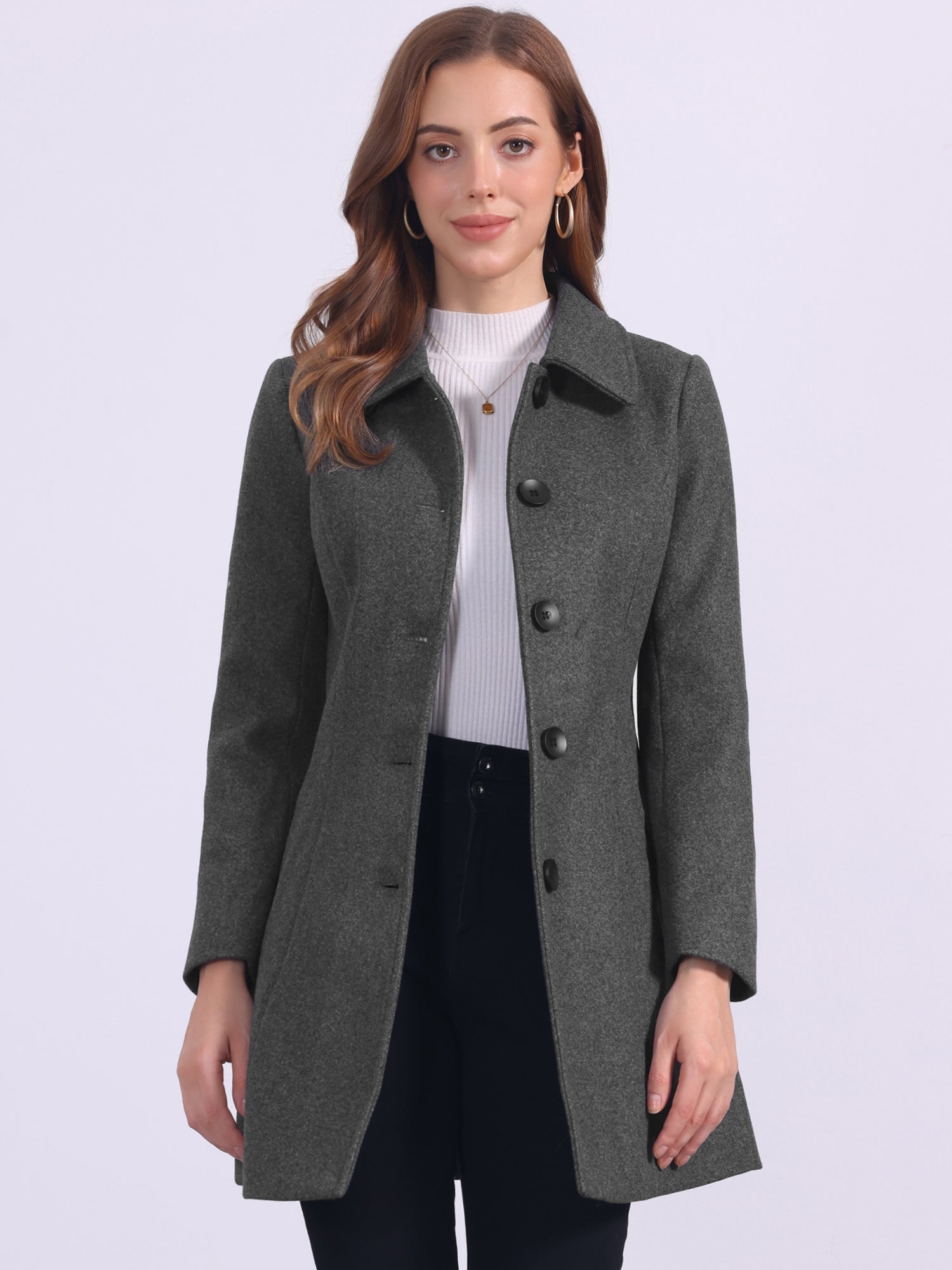 Damski Płaszcz Jednorzędowy o Długim Kroju | Elegancki Płaszcz Damski