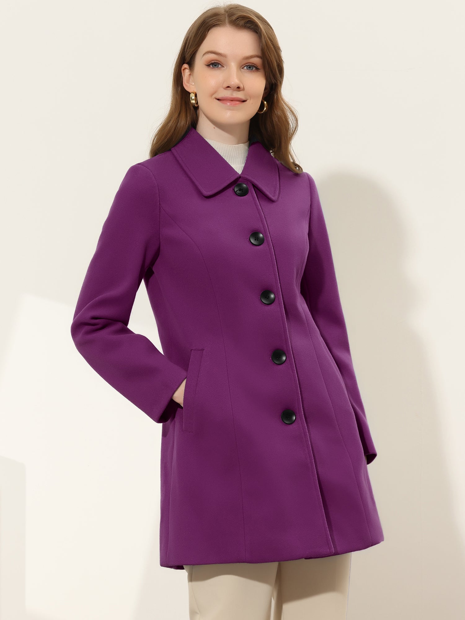 Damski Płaszcz Jednorzędowy o Długim Kroju | Elegancki Płaszcz Damski