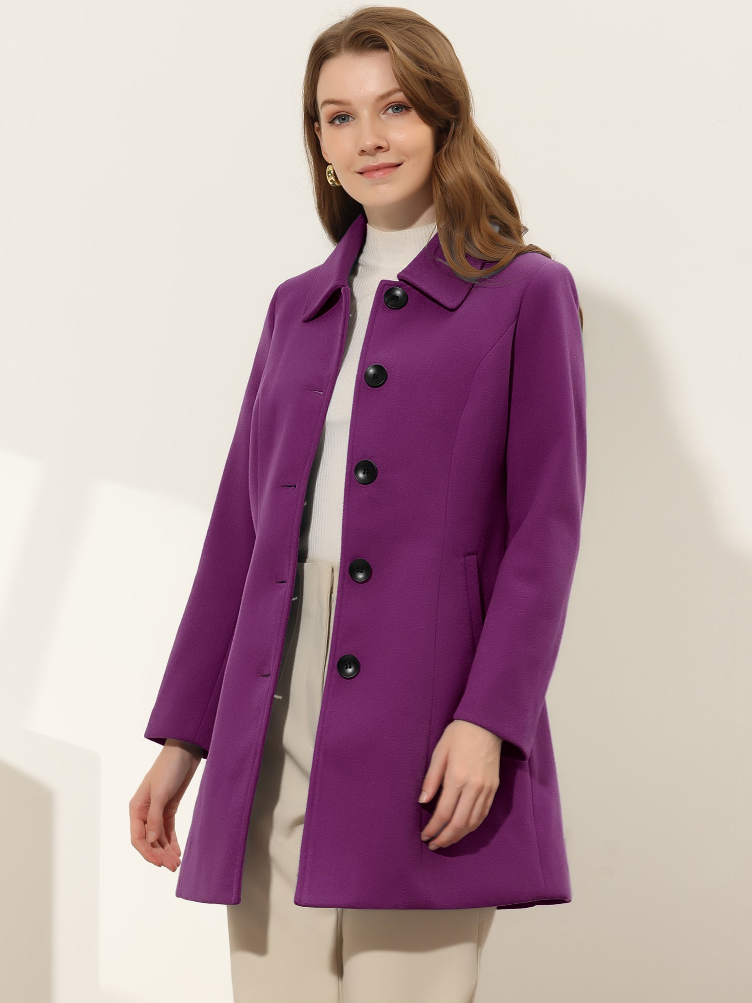 Damski Płaszcz Jednorzędowy o Długim Kroju | Elegancki Płaszcz Damski