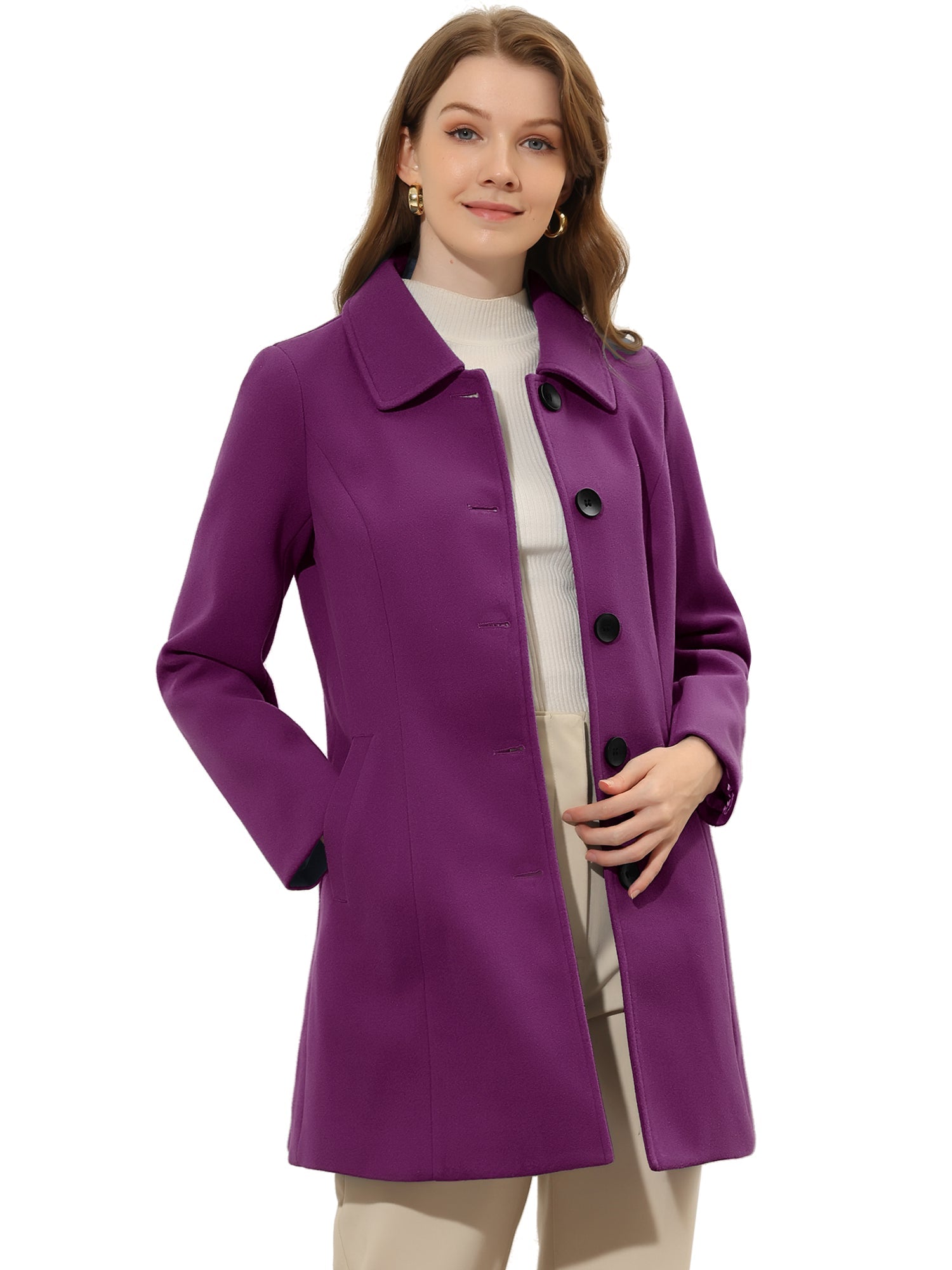 Damski Płaszcz Jednorzędowy o Długim Kroju | Elegancki Płaszcz Damski