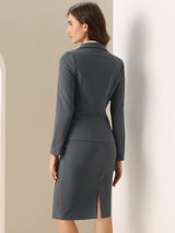 Damski Garnitur Dwuczęściowy Marynarka i Spódnica | Styl Biznesowy