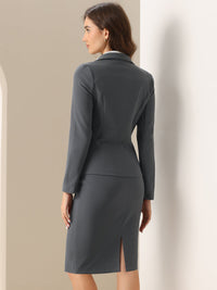 Damski Garnitur Dwuczęściowy Marynarka i Spódnica | Styl Biznesowy