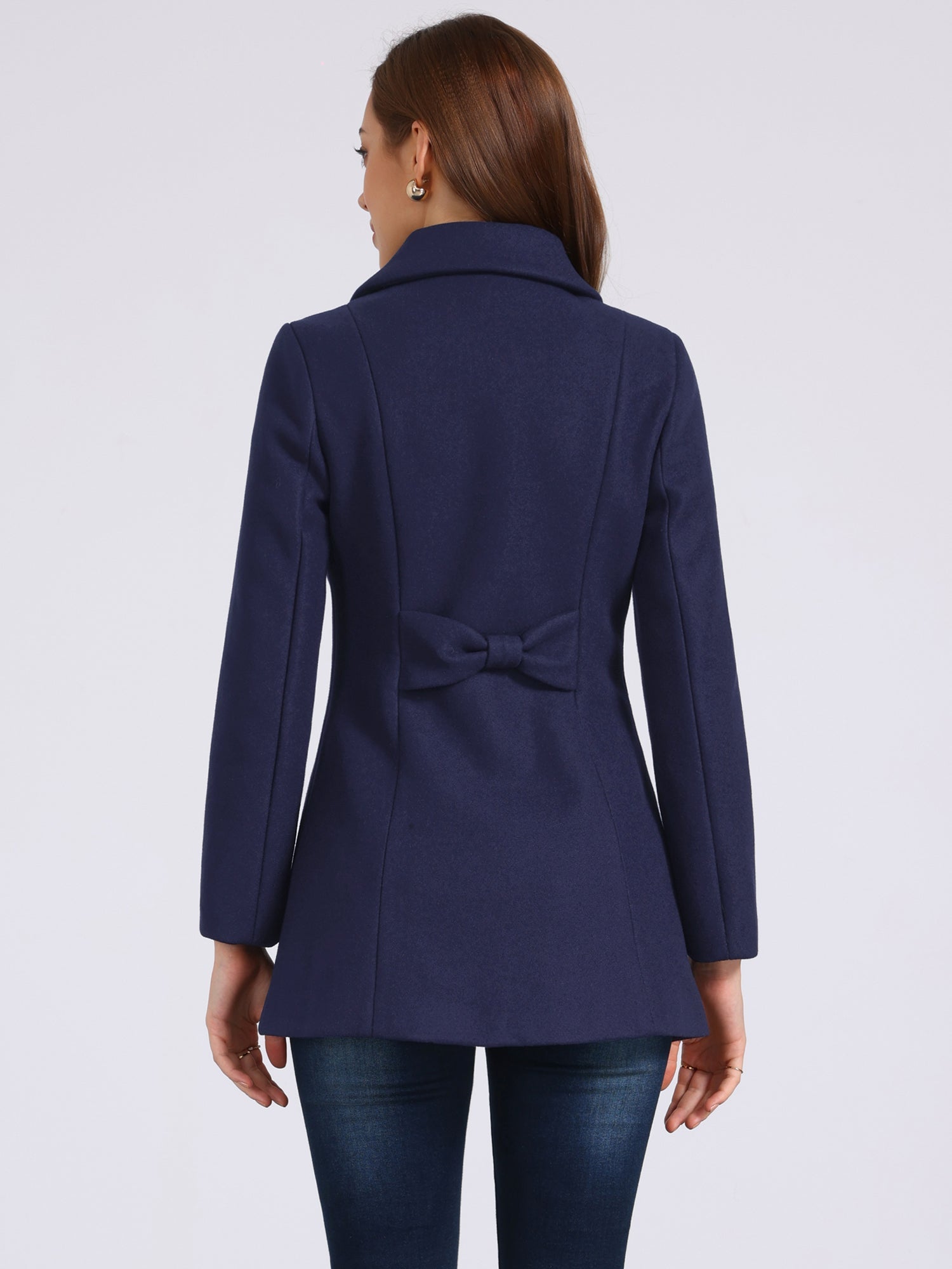 Płaszcz Damski Zimowy w Kroju A-Line z Kołnierzem | Elegancki Płaszcz