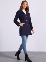 Płaszcz Damski Zimowy o Długim Kroju z Klapami | Elegancki Trencz Damski