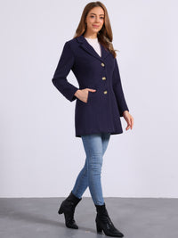 Płaszcz Damski Zimowy o Długim Kroju z Klapami | Elegancki Trencz Damski