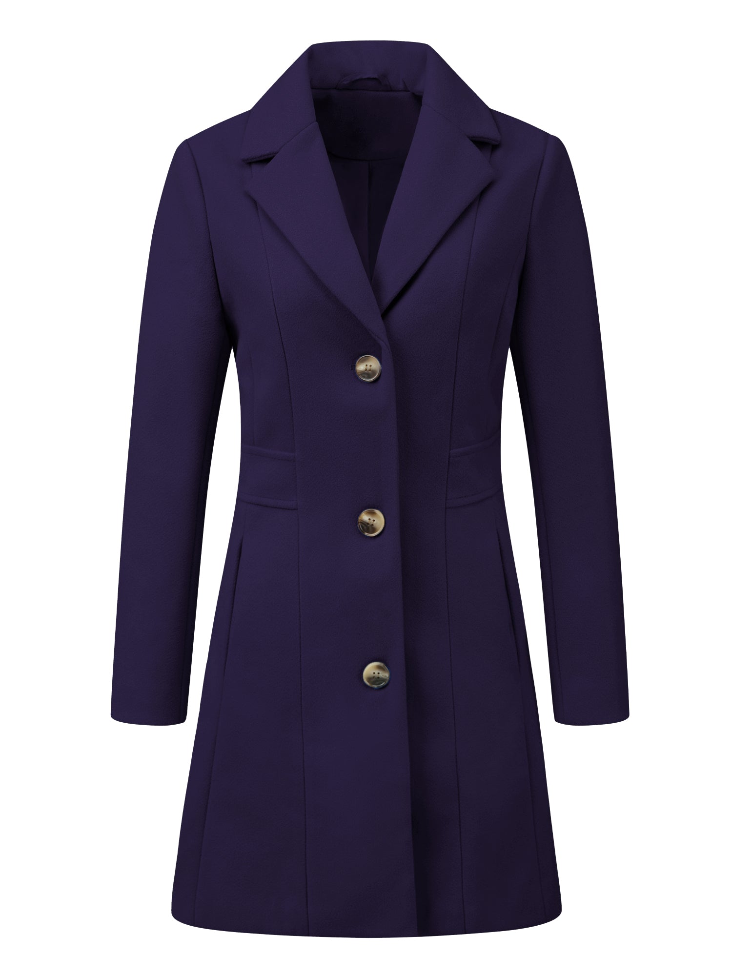 Płaszcz Damski Zimowy o Długim Kroju z Klapami | Elegancki Trencz Damski