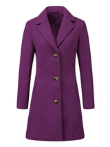 Płaszcz Damski Zimowy o Długim Kroju z Klapami | Elegancki Trencz Damski