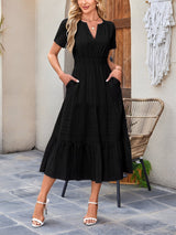 Damska Sukienka Midi z Bufiastymi Rękawami | Letnia Sukienka Casual