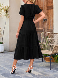 Damska Sukienka Midi z Bufiastymi Rękawami | Letnia Sukienka Casual