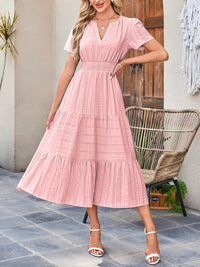 Damska Sukienka Midi z Bufiastymi Rękawami | Letnia Sukienka Casual