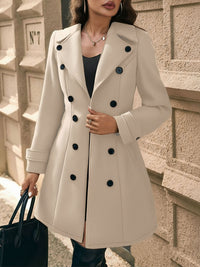 Płaszcz Damski Zimowy z Klapami i Guzikami | Elegancki Płaszcz