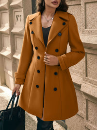 Płaszcz Damski Zimowy z Klapami i Guzikami | Elegancki Płaszcz