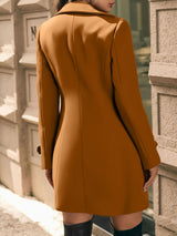 Płaszcz Damski Zimowy z Klapami i Guzikami | Elegancki Płaszcz